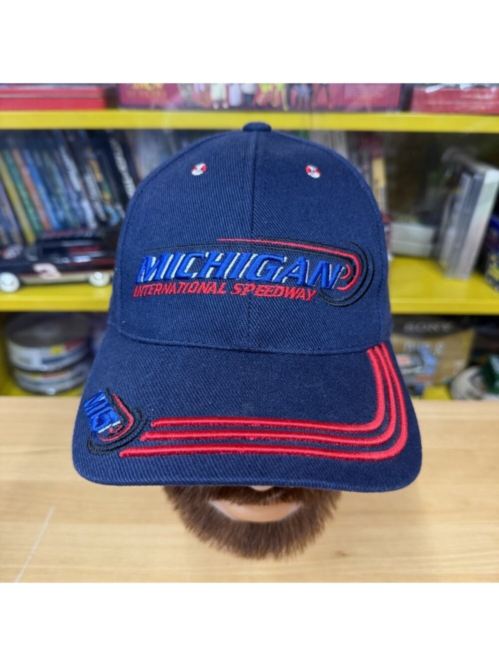 American Needle Michigan International Speedway Hat Navy Blue Adjustable Cotton